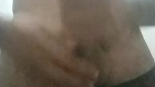 Horny Guy In Sweatpants Masturbates His Big Cock Until Moaning Cumshot