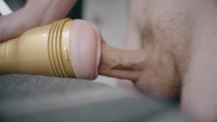 Big white dick penetrating fleshlight and thick cum